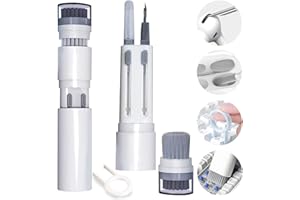 WILBEVA Rivoluzionario Kit di Pulizia 6 in 1 per Airpods 1/2/3/Pro Auricolari, Custodia e Tastiera. Penna per Pulisci per iPhone, Auricolari Wireless Bluetooth, Laptop e Fotocamera-Cleaning Pen Cleaner