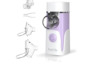 ‎FEELLIFE FEELLIFE Inhalationsgerät für Kinder & Erwachsene – Leiser Inhalator für Babys – Tragbar, leicht & effektiv bei Atemwegserkrankungen – Musikfunktion, 2 Medizinbecher inklusive