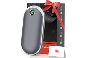 DAXING Chauffe-Main Rechargeable, 10000mAh Powerbank Chaufferette Main Reutilisable avec Affichage LED Trois Températures Réglables Chaufferette de Poche pour Golf, Randonnée, Camping, Raynaud