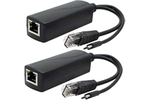 ANVISION 2-Pack Gigabit PoE Splitter, adattatore Ethernet micro USB da 48V a 5V 2,4A, compatibile con Raspberry Pi 3B +, IP Camera e altro