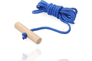 HAPPYMAS Schlittenseil - Zugseil für Schlitten 150 cm - mit Schlaufe Aus Holz - Griff Kordel Leine Zugleine für Bob & Rodeln im Winter, Kinder