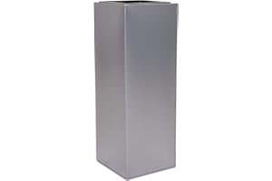 ‎VIVANNO VIVANNO Einzel Zink Blumenkübel im Block Design 65 cm, Silber, inkl. Einsatz