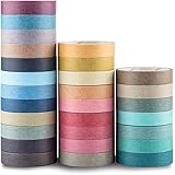 YUBX Dünne Washi Tape Set Masking Tape Klebeband Bunt für DIY Handwerk, Bullet Journals, Planer, Scrapbooking, Verpackung (Na