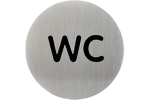 ‎DURABLE Durable Türschild Picto rund (WC, 83 mm) metallic silber, 490723