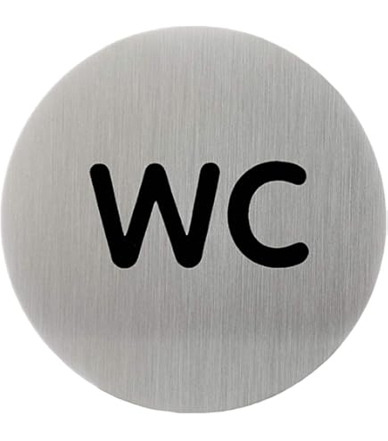 Cartello Bagno Uomini In Acciaio Inox - Autoadesivo 115mm - Foto 3