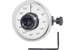 Thsakzo Auto Drehwinkelmesser MessgeräT 0-360°,Torque Rotating Gauge Drehwinkelmesser DrehwinkelmessgeräT Stellbarer Antriebswinkel TorsionsschlüSsel Messen Drehmoment Drehmomentadapter