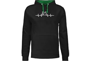 Shirtracer - Pullover Herren Frauen Hoodie Kontrast zweifarbig - Traktoren - Herren - Herzschlag Traktor