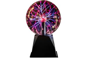 Riserva 6 Inch Magic Plasma Ball, Touch and Sound Sensitive Globe Plasma Lamp, Plug in Sphere Night Light, Magic Light for Decorations, Bedroom, Party