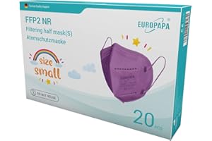 EUROPAPA® 20x FFP2 Mask S In Small Size Masks Respiratory Masks 5-Layer Hygienically Individually Packed EU 2016/425