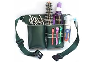 SUNAOMNI Cintura di cabina per capelli Cabella Multifunzionale parrucchiere Porta a forbice Solpa di trucco Professional Makeup Tool Borse per salone verde scuro