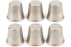 UMTMedia® 6 X Metal Thimbles - Finger Sewing Grip Shield Protector for Pin Needle Large