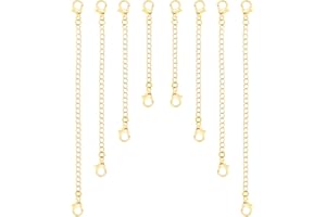 KINBOM 8 Stück Verkupfert Halskette Verlängerungen Armband Verlängerung KC-Gold Verlängerung Kette für Armbänder Fußkettchen Schmuck (4 Größen)