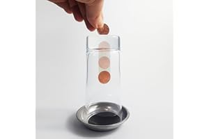 Coin Thru Glass - Coin Penetrates Glass Magic Trick, Let a Borrowed Coin Penetrate the Bottom of a Glass, Magic Tricks and Magic Items without Magnets or Flaps, Learn to Spell