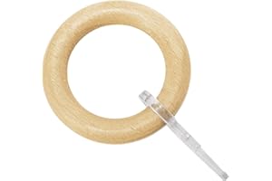 Gardinia Anelli per Tende con Gancetto, per Bastoni per Tende Ø 25 mm, 10 Pezzi, Larghezza Anello 8,5 cm, Legno, Faggio
