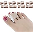 DYKOOK Broken Toe Wraps, 8 Pcs/Pack M Size Fabric Toe Splint Toe Cushioned Bandages Finger Protectors Straightener Hammer Toe Separators