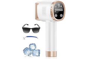 DEPLITE Épilateur Lumière Pulsée avec Fonction de Refroidissement, Épilation Laser sans Douleur avec 9 Niveaux D'énergie pour Femmes et Hommes, Visage, Aisselles, Bikini, Jambes, Corps, Blanc