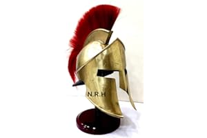 Nautical Replica Hub 300 King Leonidas Casque d'armure Spartan Plume Rouge sur pied