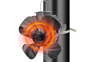 Weinsamkeit Wentylator kominkowy, wentylator do pieca z 4 łopatkami, cichy wentylator kominkowy, wentylator do pieca kominkowego, bez prądu, wentylator zasilany ciepłem do drewna/drewna