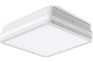 SSC-LUXon LED Deckenlampe für Bad & Außen IP54 Badezimmer Lampe quadratisch 22 x 22 x 5,5 cm - Aufputz Panel weiß 230V 18W neutralweiß
