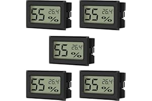 EEEKit Higrómetro Termómetro Digital, Pack de 5 Medidores de Temperatura y Humedad, Mini Higrómetro para Interior y Invernadero