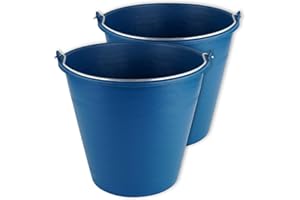 PAMEX Pack de 2 Cubos engomados de plástico Reciclado (Azul) (8 litros)