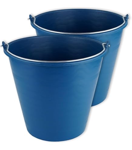 PAMEX Confezione Da 2 Secchi In Plastica Riciclata 12L - Colore Blu, Ideali Per Pulizie Domestiche