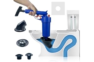 DNSHAN High Pressure Sink Unblocker, Heavy Duty Air Pump Drain Unblocker, Toilet Plunger with 4 Suckers for Kitchen Shower Bathtub (Blue)