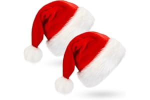 BOSONER Weihnachtsmütze Nikolausmütze Plüsche Weihnachtsmann Mütze: Rote Santa Mütze Warm Dicker Nikolaus Mütze - Weihnachtsmütze Erwachsene Weihnachtsmütze für Kinder - Familie Weihnachten