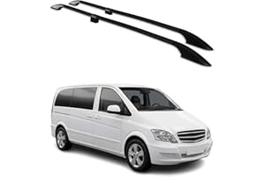 OMAC Barres de Toit longitudinales pour Mercedes Vito W639 W447 2003 à 2023 Empattement Court L1, en Aluminium Noir