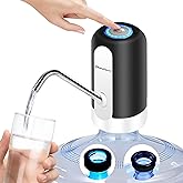 EASYSPEED Water Dispenser, Electric Portable Water Tap Pump with 2 Adapters for 2-5 Gallon Bottles Jugs and Carafes, USB Char
