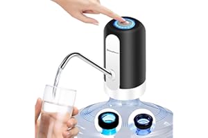EASY SPEED EASYSPEED Dispenser Acqua con 2 Adattatori Portatile Distributore Acqua Con Pompa Dell'Acqua Elettrica Automatica Con Batteria Ricaricabile USB Da Per Casa,Campeggio Di Viaggio Ufficio,Nero
