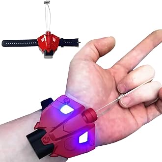 AKLOPE Spider Web Launcher Spider Rope Shooting Toy, Cool Gadgets, Role Play, Real Silk Superheroes, Funny Toy, Great Perfect Christmas and Birthday Gift, Red