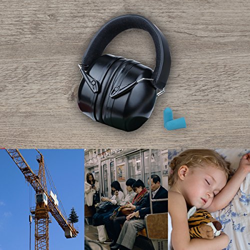 Gehörschutz Kapselgehörschutz, CrazyFire Sicherheit Ohrenschützer, Gehörschutz für Kinder und Erwachsene, Kopfbügel Sicherheit ohrenschützer Safety EAR Muffs mit Weichschaum(mit Pairs Earplugs Zusatz) - 7
