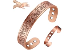 ‎VICMAG Vicmag Kupferarmband mit Magneten für Männer Ultra Stärke Kupferarmband Herren 99,99% Kupfer Einstellbare Größe mit Geschenk-Box (Lebensbaum Kupfer)