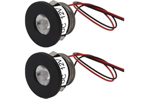 Keenso Mini infälld LED-spotlight, hållbar aluminium, liten plats för smyckesmontrar, 12 V DC, set om 2, för innertak, skåp