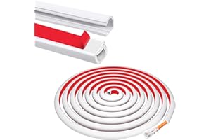 YQBFTC 2M White Cable Trunking,Soft Pvc Side Opening Self Adhesive Cable Tidy Hider for 1 Cords,Trunking for Electric Cables,Flexible Wire Cover for Cables on Wall & Floor of Home,Office