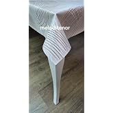 Kalın elyaf astarlı p&uuml;r&uuml;zs&uuml;z silinebilir kaliteli modern &ccedil;izgili kaymaz pvc muşamba masa &ouml;rt&uuml;s&uuml; (Kahverengi, 140 x 230)