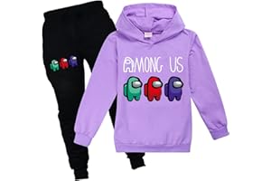 Baonmy Among Us Niños Niñas Chicos Sudaderas Deportivas Sudaderas + Pantalones 2 Piezas/Conjuntos Moda Chándal Ropa Deportiva