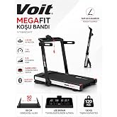 Voit Megafit Katlanabilir Koşu Bandı 2.50 HP AV Motor,%15 Otomatik Eğim, 1-16 km/h, 50 cm Geniş Koşu Alanı, Bluetooth, LED Ek