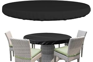 Samuliy Outdoor Round Table Covers - Outdoor Round Table Covers Waterproof - Round Table Top Covers For Outdoor Round Furniture, Coffee Table, Banquet Table