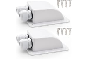 Gebildet Waterproof Solar Cable Entry Gland, Double Cable Entry Gland for All Cable Types 6mm虏 to 12mm虏 for Solar Panels on RV Camper Van Travel Trailer Boat Cabin (White, Pack of 2)