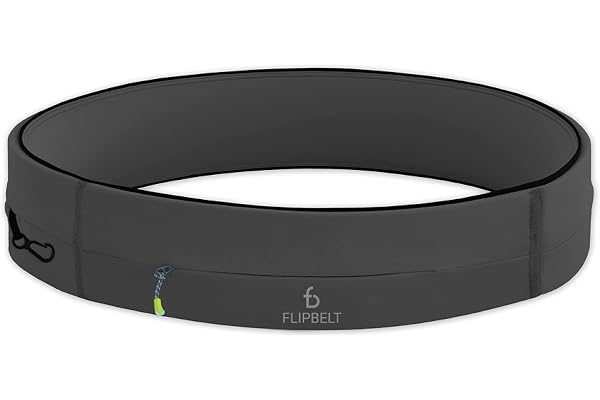FlipBelt Zipper – Ceinture multibolsillo avec Fermeture éclair, Couleur Charbon M Carbón