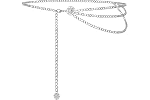 Alaoo Gold Chain Belt for Women, Chain Belt Adjustable Boho Waist Fashion, Cowgirl Links Belts for Women Dresses Jean Pants