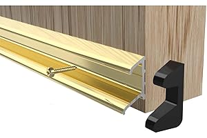 LOWENERGIE Stormguard Double Fin Door Rain Deflector Seal Water Weather Bar Drip Board UPVC Timber 914mm (Gold)