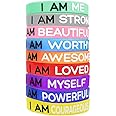 Playcrate Inspirational Wristbands 9 Silicone Motivational Wrist band Bracelets with 9 Messages of Inspiration to Improve you Day