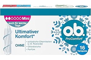 ‎O.B. o.b. ProComfort Mini Tampons für leichte bis mittlere Tage mit Dynamic Fit Technologie,6 x 16 Stück