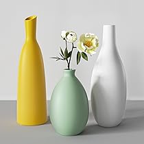 Rammento Vaso in ceramica a forma di bottiglia, 27 cm, con finitura opaca, ideale per ornamenti da tavola o esposizione di fiori, aggiunge eleganza a librerie, caminetti, tavolini laterali