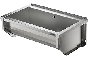 KUNe SOLIDUM 70 - Ausgussbecken Edelstahl zur Wandmontage - Außenmaße 78 x 47 x 28 (BxTxH) cm