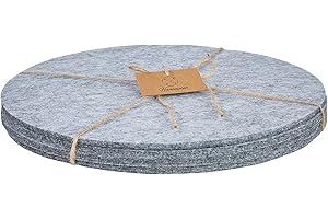Hansmeier Filzuntersetzer rund - Hellgrau - 30cm - 4er Set - praktisch & stilvoll - Unterlage für Teller, Töpfe, Gläser oder als Tischset - waschbar