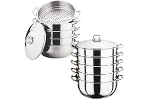 Olymp Set de cuiseur vapeur 28cm en acier inoxydable de qualité supérieure, ronde, polie, pour toutes les plaques de cuisson dont induction, entretien facile, cuisine bio